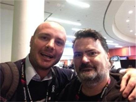 Felipe Rojo with Tim Schafer